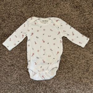 Rabbit + Bear 3-6 Month Fall Print Long Sleeve Baby Onesie